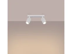 Sollux Lighting Lámpara De Techo Karbon Minimalista De Aluminio - 2 Fuentes Luminosas - L.30 X A.16,5 Cm - Blanco