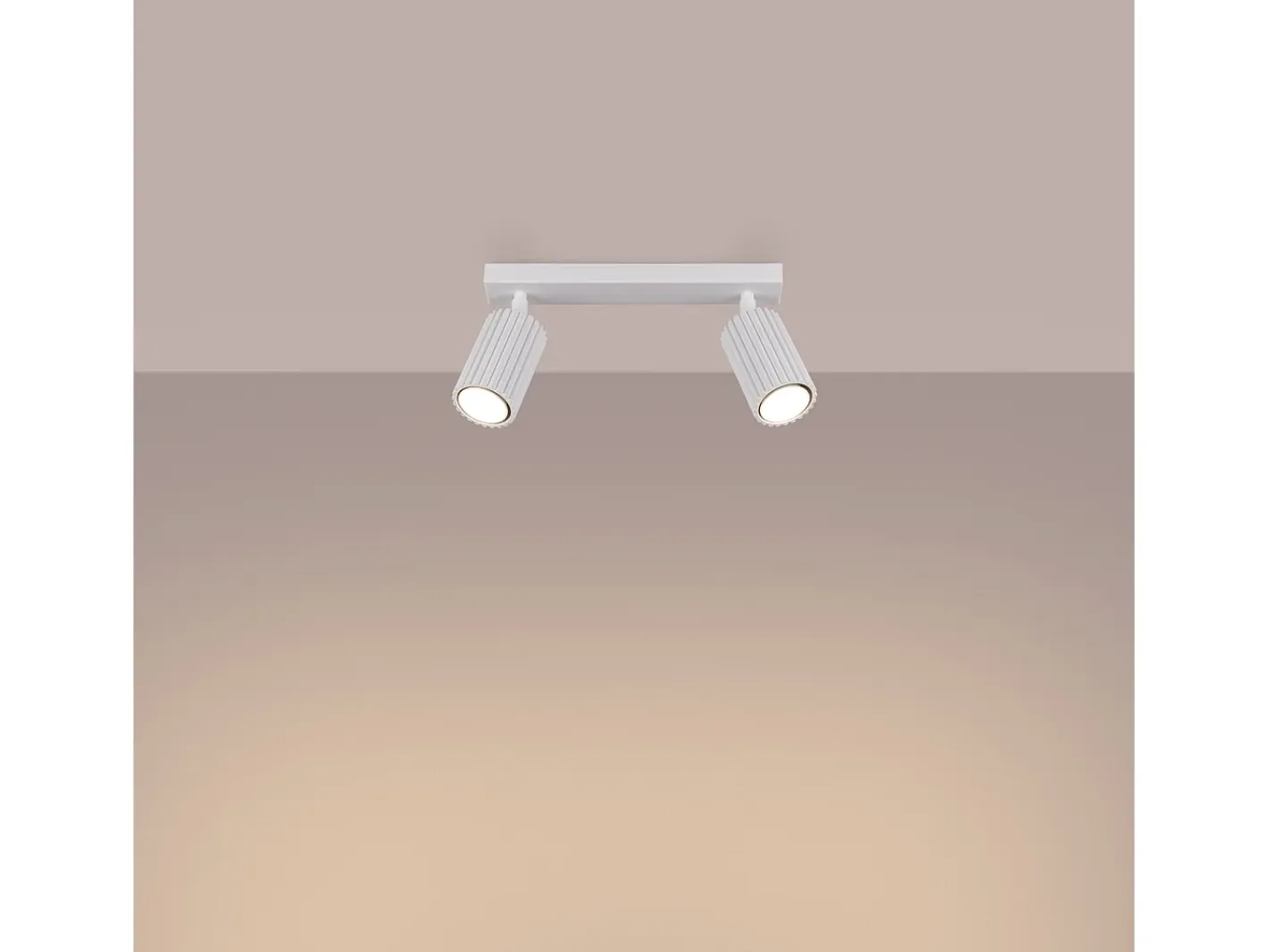 Sollux Lighting Lámpara De Techo Karbon Minimalista De Aluminio - 2 Fuentes Luminosas - L.30 X A.16,5 Cm - Blanco