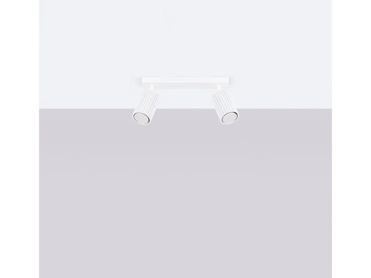 Sollux Lighting Lámpara De Techo Karbon Minimalista De Aluminio - 2 Fuentes Luminosas - L.30 X A.16,5 Cm - Blanco