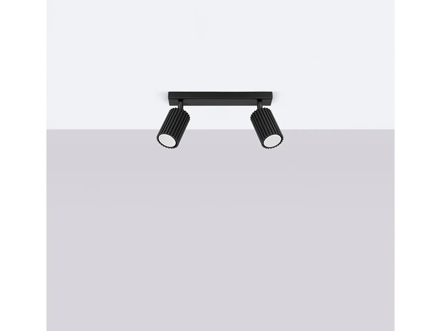 Outlet Sollux Lighting Lámpara De Techo Karbon Minimalista De Aluminio - 2 Fuentes Luminosas - L.30 X A.16,5 Cm - Negro