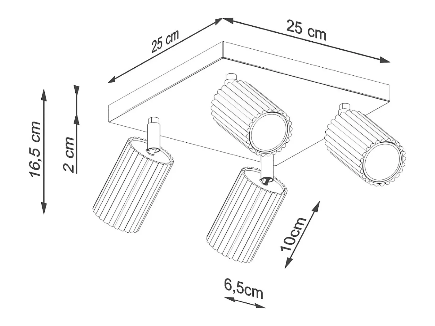 Sollux Lighting Plafón-Lámpara De Techo Karbon Minimalista De Aluminio - 4 Fuentes Luminosas - L.25 X A.16,5 Cm - Oliva Verde