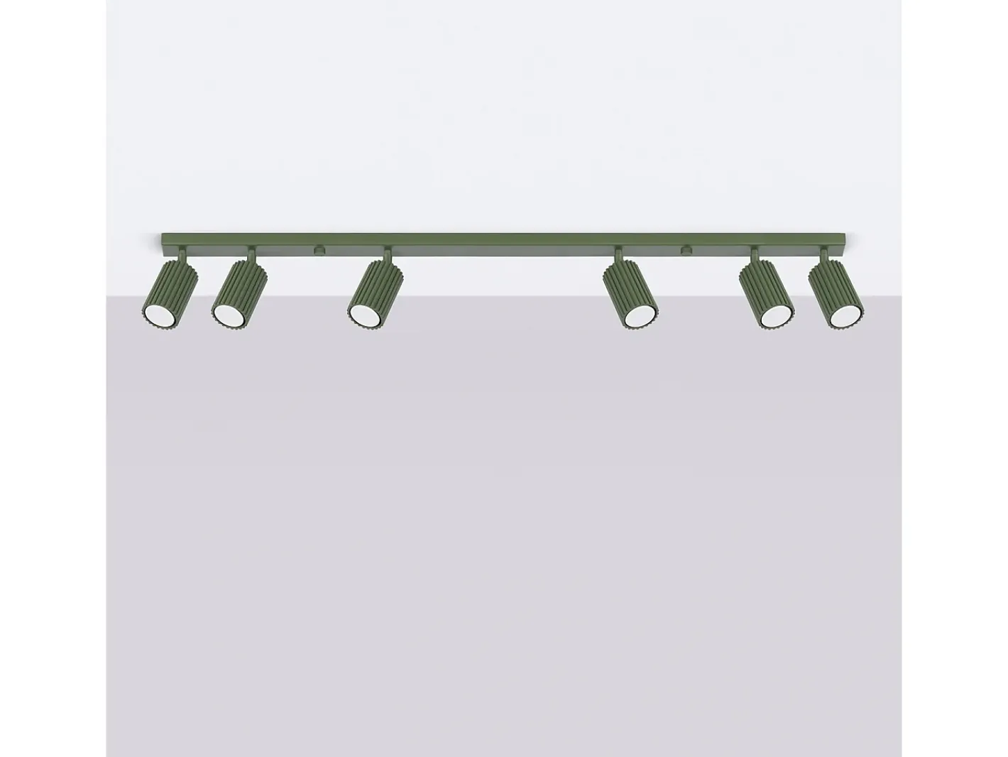 New Sollux Lighting Lámpara De Techo Karbon Minimalista De Aluminio - 6 Fuentes Luminosas - L.117 X A.16,5 Cm - Oliva Verde