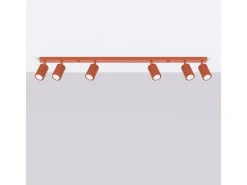 Sale Sollux Lighting Lámpara De Techo Karbon Minimalista De Aluminio - 6 Fuentes Luminosas - L.117 X A.16,5 Cm - Ocre Rojo