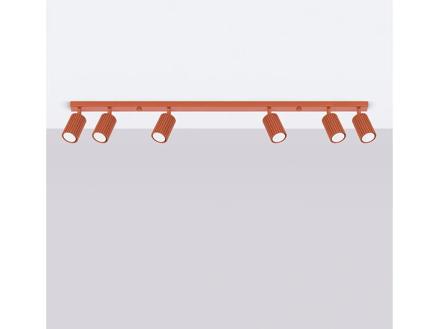 Sale Sollux Lighting Lámpara De Techo Karbon Minimalista De Aluminio - 6 Fuentes Luminosas - L.117 X A.16,5 Cm - Ocre Rojo