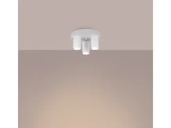 Sollux Lighting Plafón-Lámpara De Techo Lagos Moderno De Acero - 3 Fuentes Luminosas - L.25 X A.12 Cm - Blanco