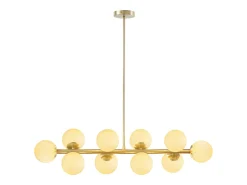 OZAIA Lámpara Suspendida-Lámpara de techo latón y blanco 10 globos L.94 x Alt.88 cm - SOFIA Dorado
