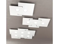 Plafón-Lámpara de techo LED ECHO Top Light de metal , cuadrada, con portalámparas Gx53 Blanco