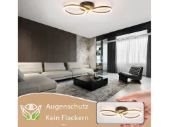 NETTLIFE Plafón-Lámpara de techo LED para sala de estar, 24 W, moderna y creativa, color , para cocina, 3000 K, blanco cálido Negro