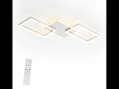 Hot NETTLIFE Lámpara de techo LED para salón - Lámpara de techo regulable con mando a distancia de 63 W - Grande - moderno Blanco