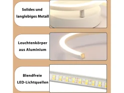 Online NETTLIFE Lámpara de techo LED para salón, 24 W, moderna lámpara de techo 3000 K, para pasillo, cocina Blanco