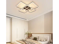 Hot NETTLIFE Lámpara de techo LED de 72 cm, color , regulable, con mando a distancia, 48 W, diseño rectangular moderno. Negro