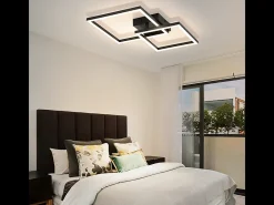 Online NETTLIFE Lámpara de techo LED para cocina, 20 W, negra, 4000 K, blanco neutro, diseño giratorio moderno, iluminación de esquina para pasillo y dormitorio. Negro