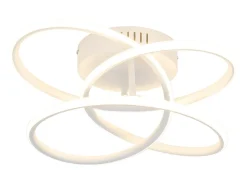 NETTLIFE Plafón-Lámpara de techo LED para pasillo, diseño moderno, blanca, regulable, con mando a distancia, 36 cm, metal, 44 W Blanco