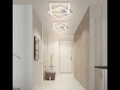Hot NETTLIFE Lámpara de techo LED para dormitorio - Lámpara plateada de 24 W, blanco neutro 4000 K, ajustable, diseño moderno Plateado