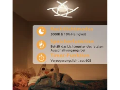 NETTLIFE Lámpara de techo LED para dormitorio regulable de 32 W, moderna, de metal , con mando a distancia Blanco Discount