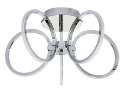NETTLIFE Lámpara de techo LED de 47 cm, iluminación interior blanca cálida para dormitorio u oficina Gris
