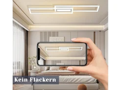 NETTLIFE Plafón-Lámpara de techo LED , moderna, geométrica, regulable, con control remoto.White Blanco