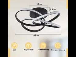 NETTLIFE Lámpara de techo LED para dormitorio - 28 W, 3000 K, cálido, lámpara de pasillo, lámpara de cocina moderna, diseño de flor de cuatro hojas Blanco New