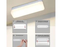 NETTLIFE Plafón-Lámpara de techo LED regulable con control remoto, moderna lámpara de araña de hierro Blanco