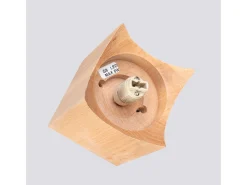 Hot Sollux Lighting Lámpara de techo Lumivere minimalista de madera/vidrio - 1 fuentes luminosas 4000K - L.12 x A.19 cm - madera natural/ Blanco