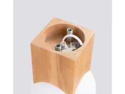 Hot Sollux Lighting Lámpara de techo Lumivere minimalista de madera/vidrio - 1 fuentes luminosas 4000K - L.12 x A.19 cm - madera natural/ Blanco