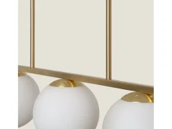 Ledkia Lámpara Suspendida-Lámpara de Techo Metal y Cristal Moonlight Boqor Dorado Multicolor