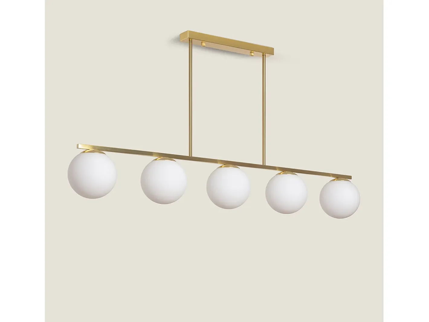Ledkia Lámpara Suspendida-Lámpara de Techo Metal y Cristal Moonlight Boqor Dorado Multicolor