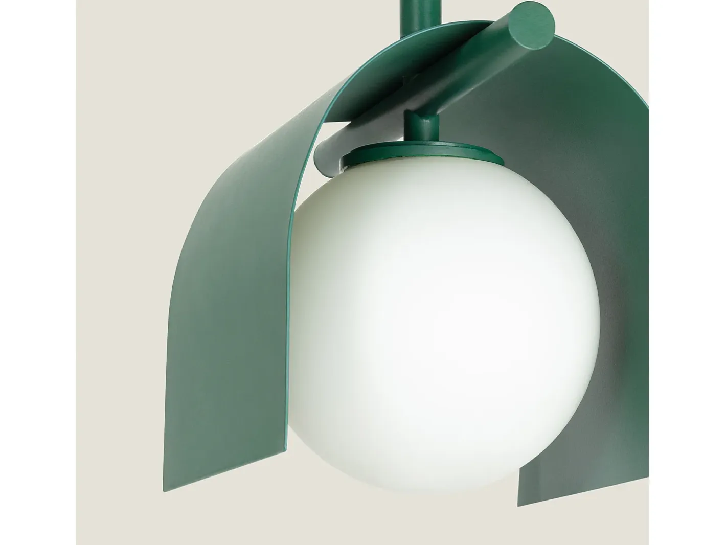 Ledkia Lámpara de Techo Metal y Cristal Heswall Verde Clearance