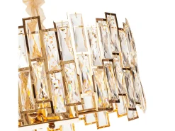 Lámpara Suspendida-Lámpara de techo moderna de cristal para salón dorada - Ovalada 80 cm - New York Dorado