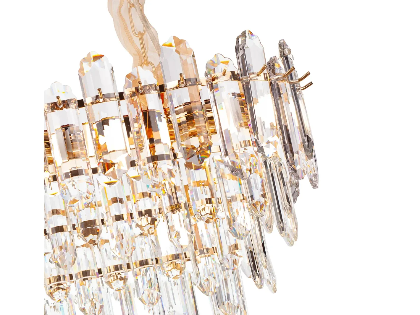 Lámpara de techo moderna de cristal para salón dorada - Ovalada 80 cm - Las Vegas Dorado