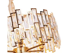 Lámpara Suspendida-Lámpara de techo moderna de cristal para salón dorada - Redonda 50 cm - New York Dorado
