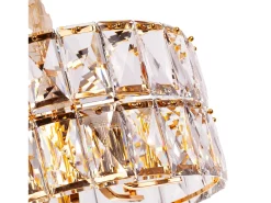 Lámpara Suspendida-Lámpara de techo moderna de cristal para salón dorada - Redonda 50 cm - Miami Dorado