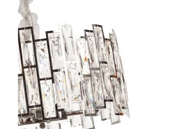 Lámpara Suspendida-Lámpara de techo moderna de cristal para salón plateada - Ovalada 80 cm - New York Plateado