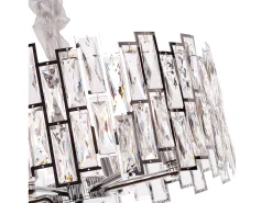 Lámpara de techo moderna de cristal para salón plateada - Redonda 50 cm - New York Plateado Clearance