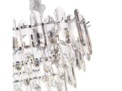 Lámpara Suspendida-Lámpara de techo moderna de cristal para salón plateada - Ovalada 80 cm - Las Vegas Plateado