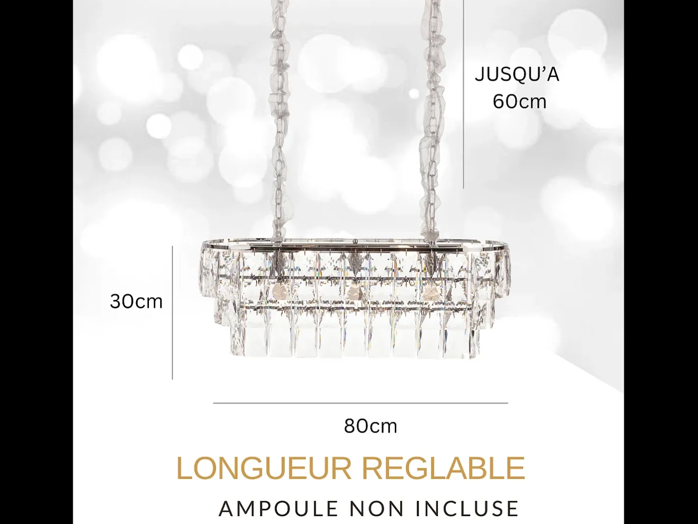 Online Lámpara de techo moderna de cristal para salón plateada - Ovalada 80 cm - San Francisco Plateado