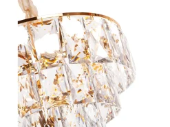 Lámpara Suspendida-Lámpara de techo moderna de cristal para salón dorada - Redonda 50 cm - San Francisco Dorado