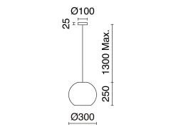 Outlet Lámpara de techo NATURAL estilo moderno - Alt. 130 cm x ø30 cm - E27 15W - acero y mimbre claro - IP20 Marru00f3n