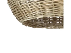 Lámpara de techo NATURAL estilo moderno - Alt. 130 cm x ø30 cm - E27 15W - acero y mimbre oscuro - IP20 Marru00f3n Discount