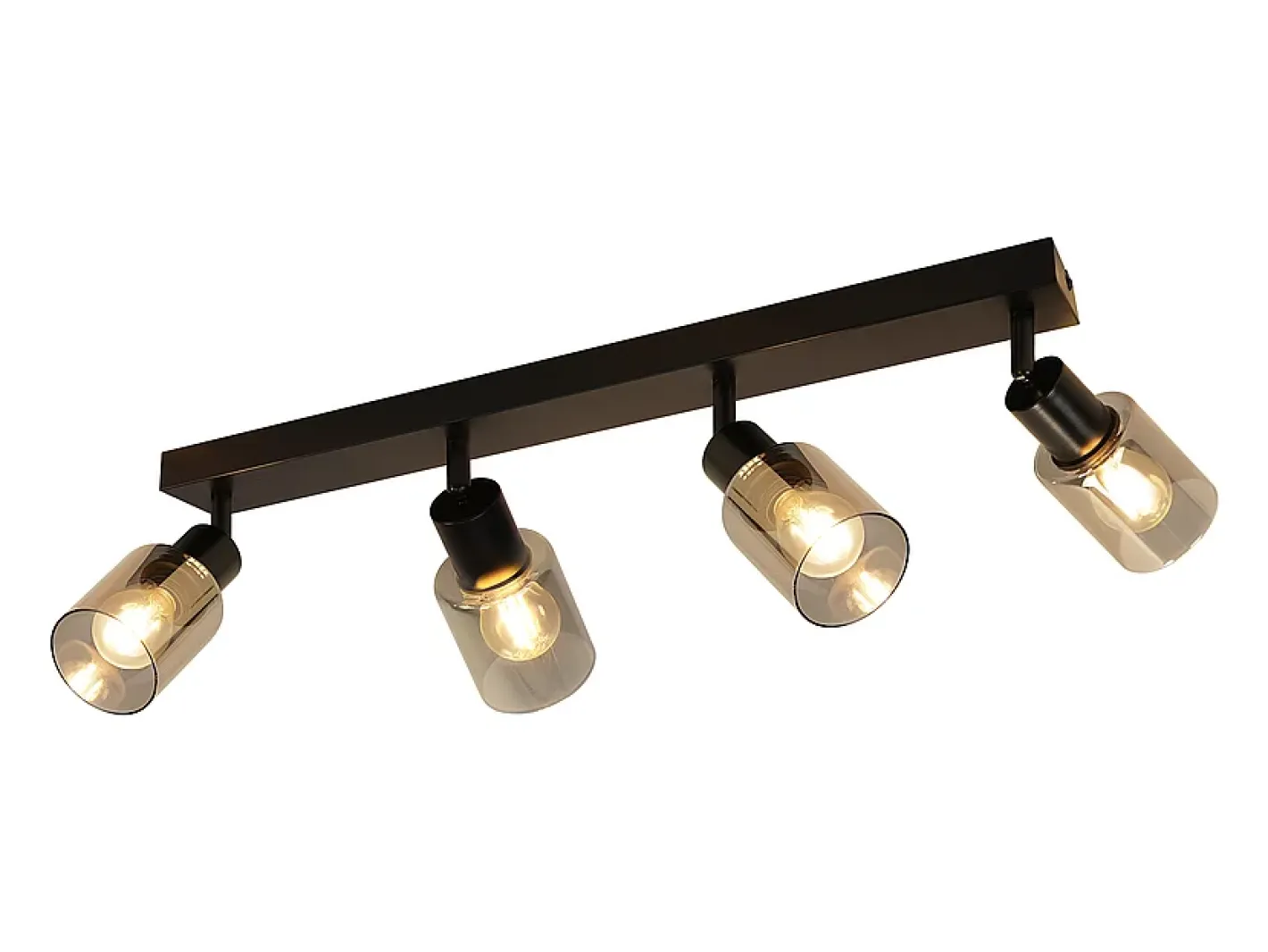 NETTLIFE Lámpara de techo con 4 llamas, color , industrial, E14, para sala de estar Negro