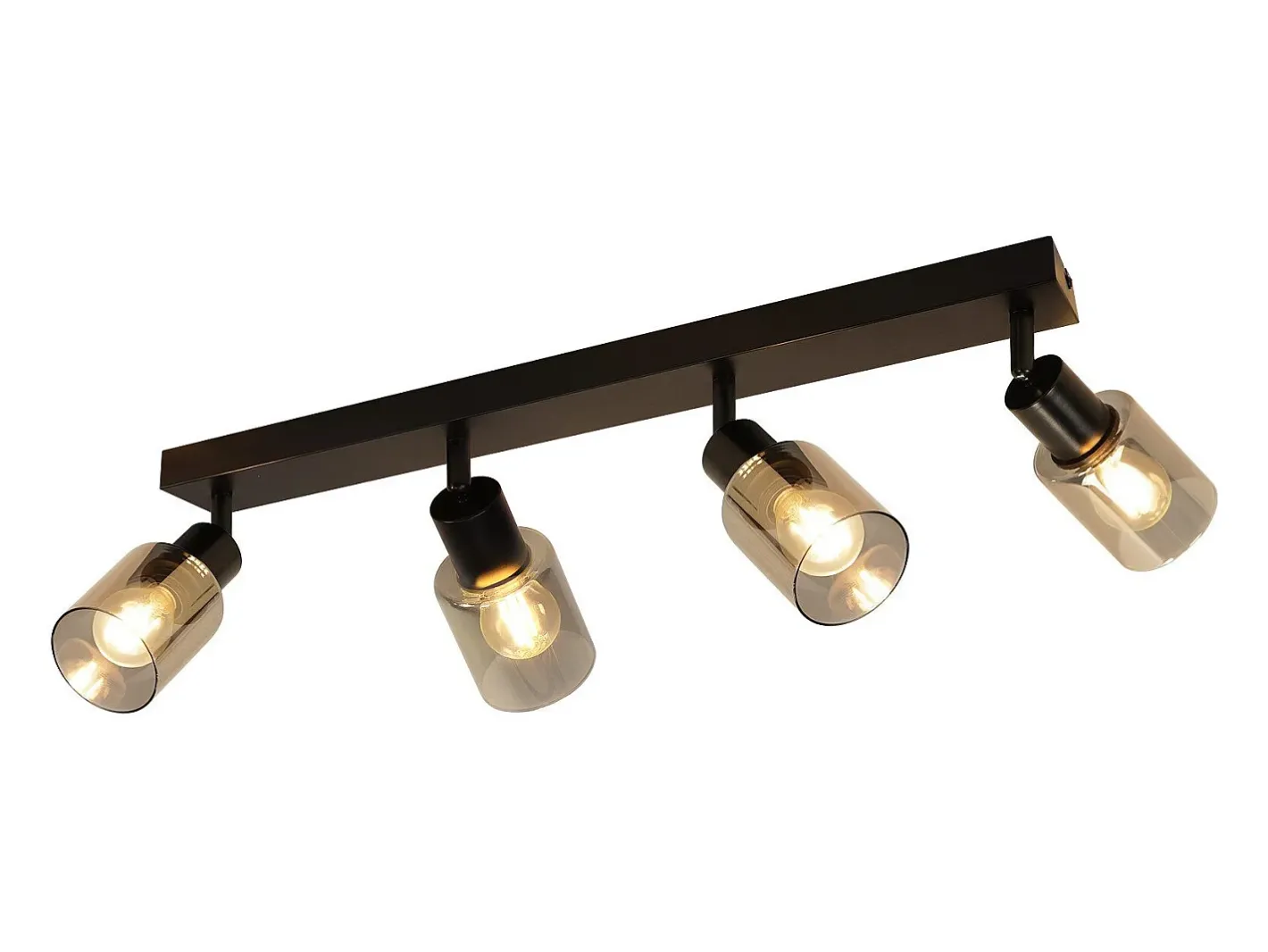 NETTLIFE Lámpara de techo con 4 llamas, color , industrial, E14, para sala de estar Negro