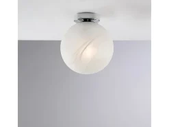 Lámpara Suspendida-Lámpara de techo Olaf en hierro cromado 1 luz con esfera dm.20 H.23 Ø20 BL294-PL1-CR Plateado