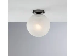 Lámpara Suspendida-Lámpara de techo Olaf en hierro bronceado 1 luz con esfera dm.20 H.23 Ø20 BL294-PL1-NR Plateado