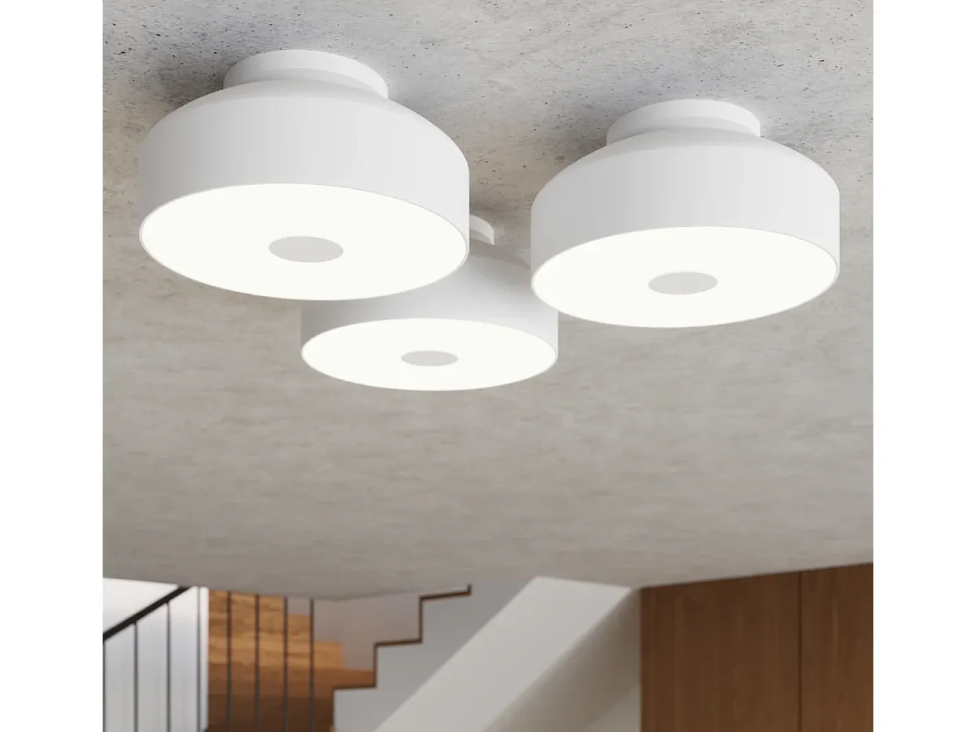 Best Sollux Lighting Lámpara De Techo Omiq Moderno De Acero/Pvc - 4 Fuentes Luminosas - L.30 X A.15 Cm - Blanco