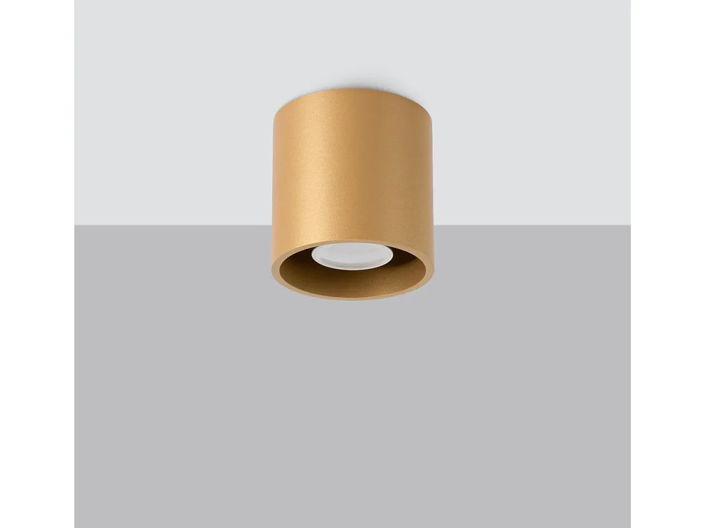 Sollux Lighting Plafón-Lámpara De Techo Orbis Minimalista De Acero - 1 Fuentes Luminosas - L.10 X A.10 Cm - Dorado