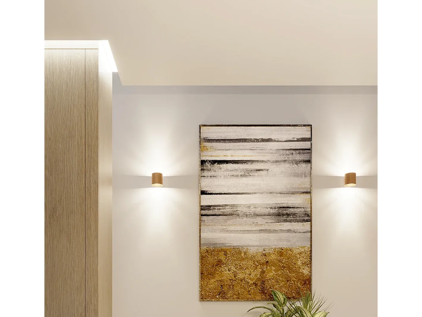 Sollux Lighting Plafón-Lámpara De Techo Orbis Minimalista De Acero - 1 Fuentes Luminosas - L.10 X A.10 Cm - Dorado