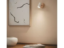 Online Ledkia Lámpara de Techo Orientable Madera 1 Foco Olmo Blanco Multicolor