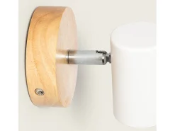 Online Ledkia Lámpara de Techo Orientable Madera 1 Foco Olmo Blanco Multicolor