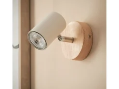 Online Ledkia Lámpara de Techo Orientable Madera 1 Foco Olmo Blanco Multicolor