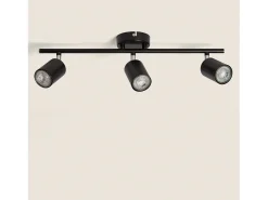 Online Ledkia Lámpara de Techo Orientable Metal 3 Focos Albus Black Negro Multicolor